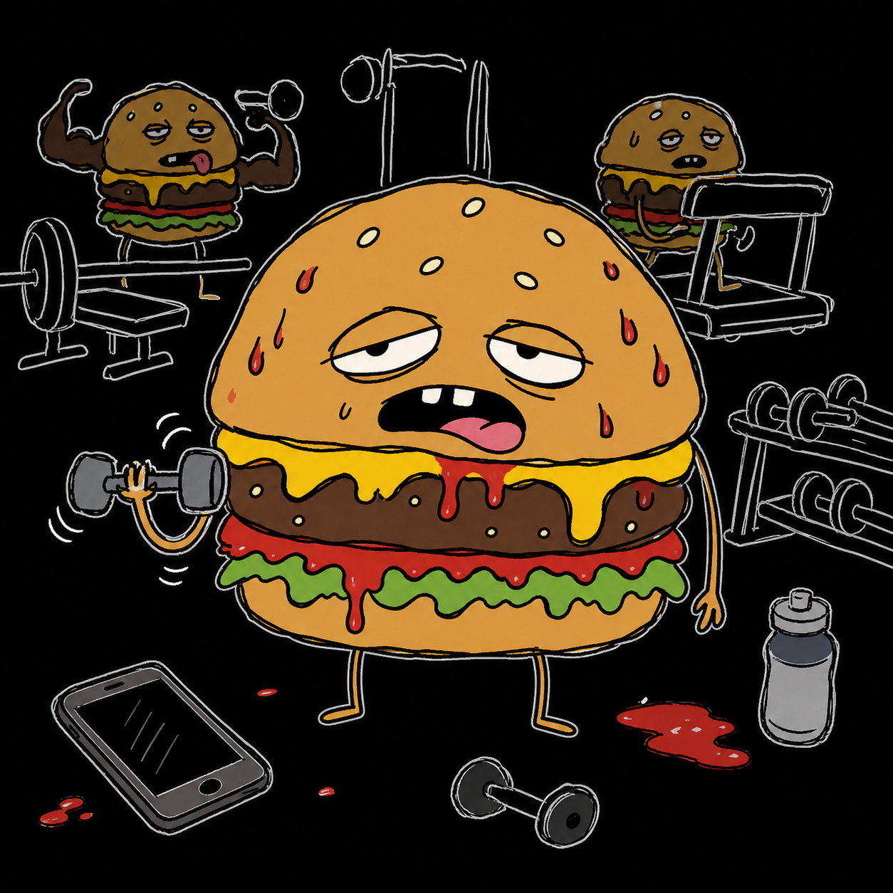 Burger at a public gym